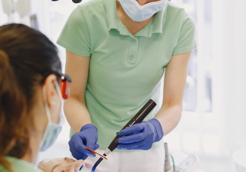 Bright, healthy smile after professional teeth whitening